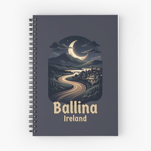 Item preview, Ballina Ireland Moonlit Valley Retro Landscape designed and sold by MythicCotton.