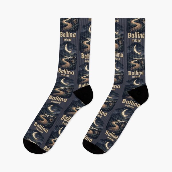 Item preview, Ballina Ireland Moonlit Valley Retro Landscape designed and sold by MythicCotton.