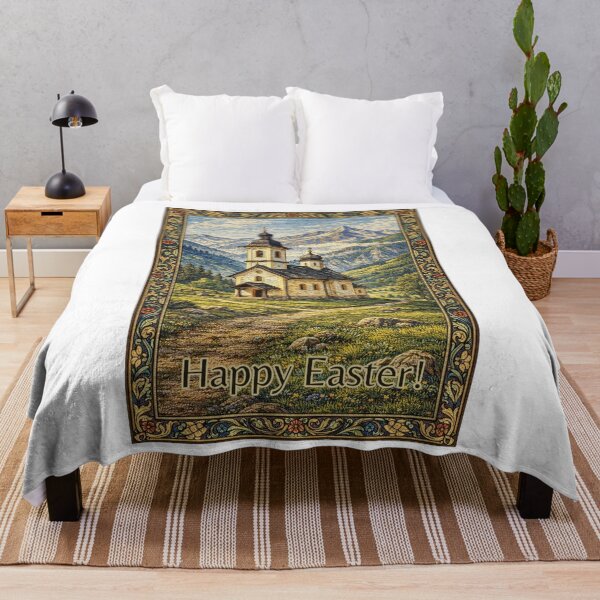 Item preview, Easter Orthodox Church | Cottagecore Embroidery Print designed and sold by doinitzart.