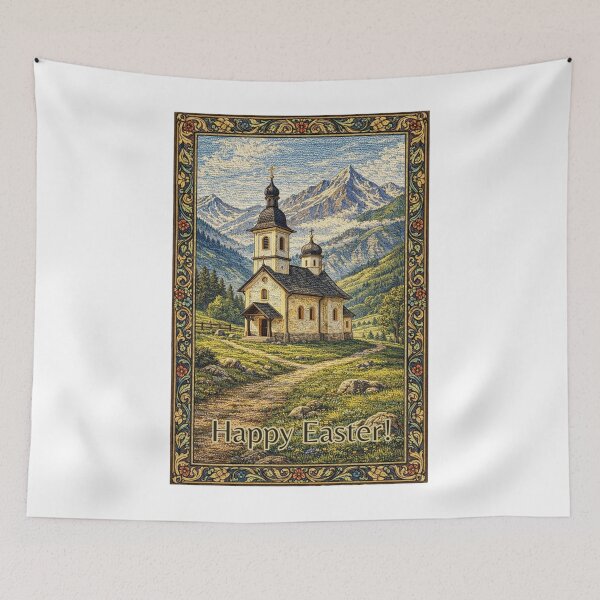 Item preview,  Easter Orthodox Church | Cottagecore Embroidery Print designed and sold by doinitzart.