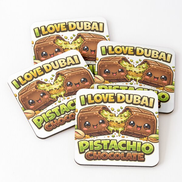 Item preview, I Love Dubai Pistachio Chocolate Bar Kawaii designed and sold by redsharkuk.