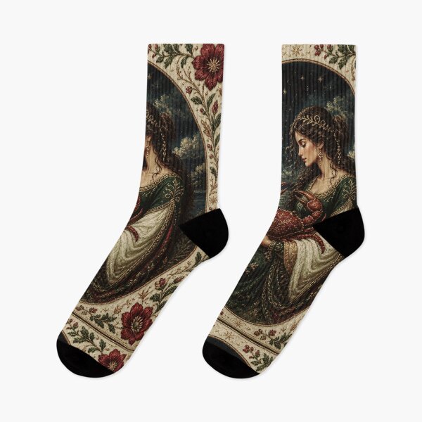 Item preview, Moonlit Guardian, Feminine Strength & Emotional Depth (Medieval Fantasy Art Print) designed and sold by doinitzart.
