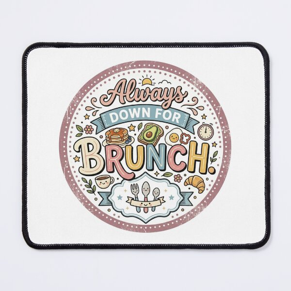 Item preview, Always Down for Brunch Cute Retro Food Graphic – Funny Brunch Lover Design designed and sold by TheStephanieRome.