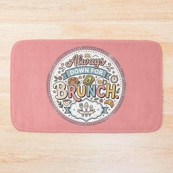Item preview, Always Down for Brunch Cute Retro Food Graphic – Funny Brunch Lover Design designed and sold by TheStephanieRome.