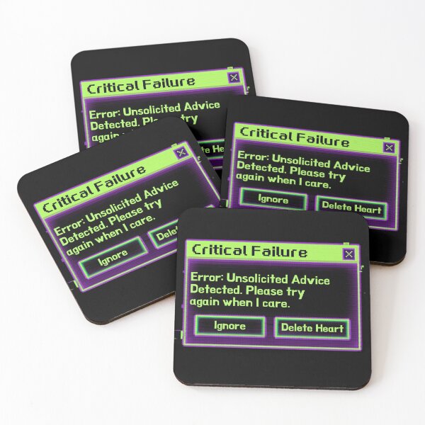 Item preview, Critical Failure Unsolicited Advice Retro Computer Error designed and sold by Wit & Wear.