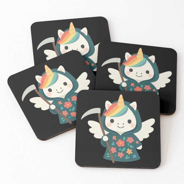 Item preview, Unicorn Death with flowers designed and sold by uunaa.