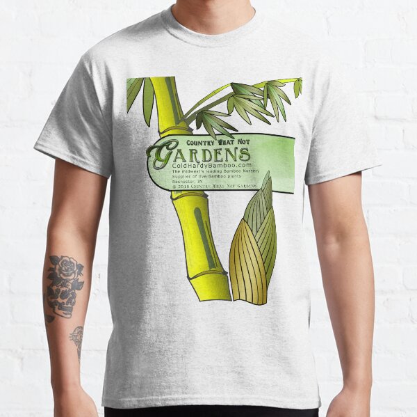 Bamboo Culm & Shoot Logo - Country What Not Gardens Classic T-Shirt