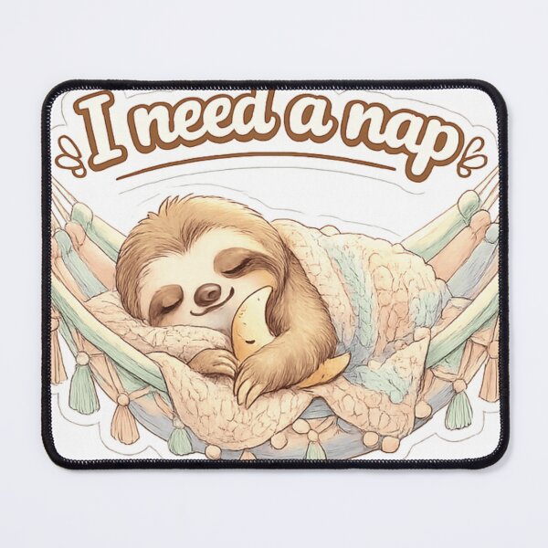 Item preview, I Need a Nap Sloth Sticker | Cute Cozy Sleepy Aesthetic designed and sold by CutePlix.