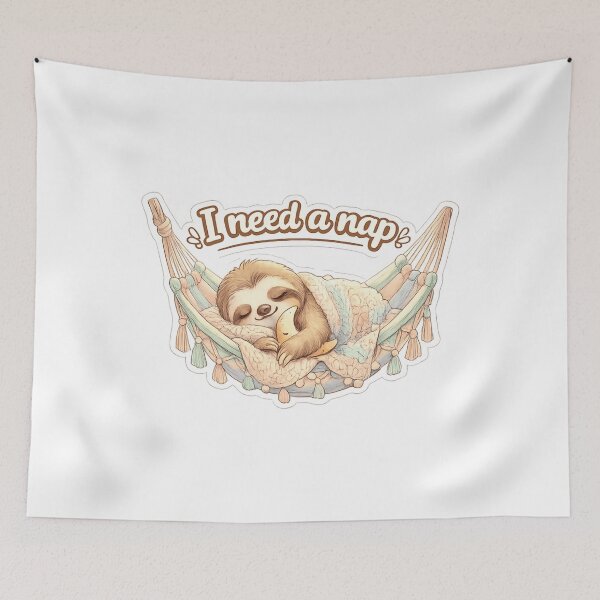 Item preview, I Need a Nap Sloth Sticker | Cute Cozy Sleepy Aesthetic designed and sold by CutePlix.