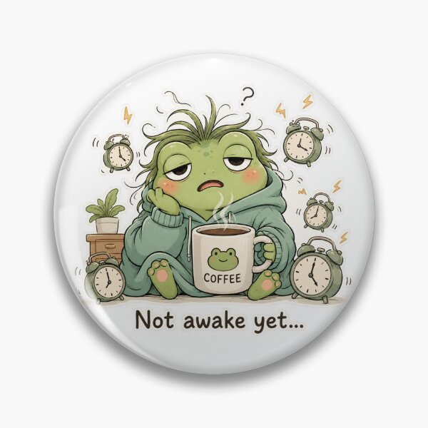 Item preview, Cute Frog Morning Coffee System Failure Mood designed and sold by Sadia  Jannat.
