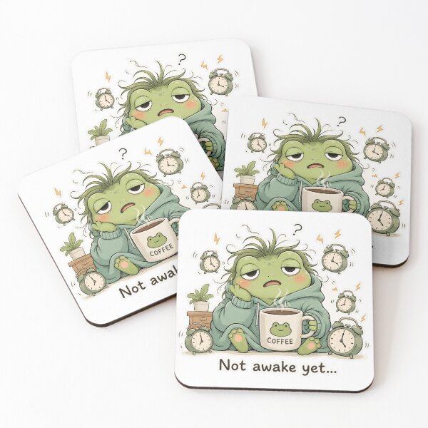 Item preview, Cute Frog Morning Coffee System Failure Mood designed and sold by Sadia  Jannat.