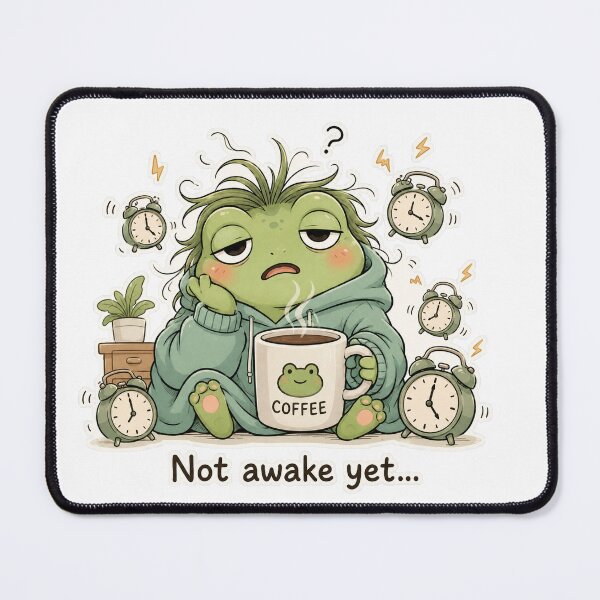 Item preview, Cute Frog Morning Coffee System Failure Mood designed and sold by Sadia Jannat.