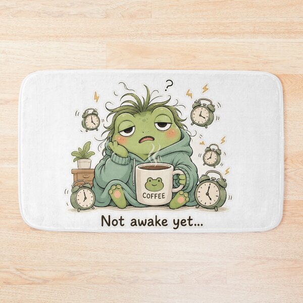 Item preview, Cute Frog Morning Coffee System Failure Mood designed and sold by Sadia  Jannat.