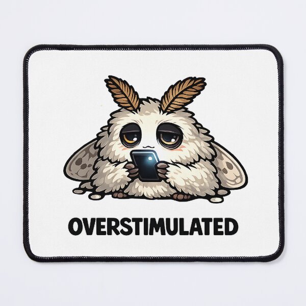 Item preview, Overstimulated Doomscrolling Moth Meme designed and sold by LumePrint.