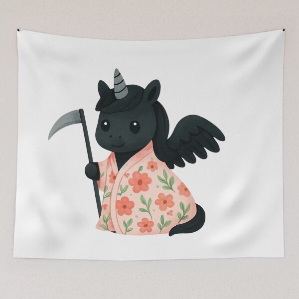 Item preview, Unicorn Death with flowers designed and sold by uunaa.