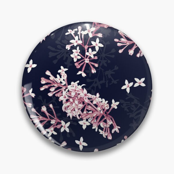 Item preview, Syringa small flower pattern - Pale Pink and Navy designed and sold by Hide&Quill.