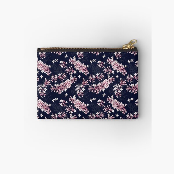 Item preview, Syringa small flower pattern - Pale Pink and Navy designed and sold by Hide&Quill.