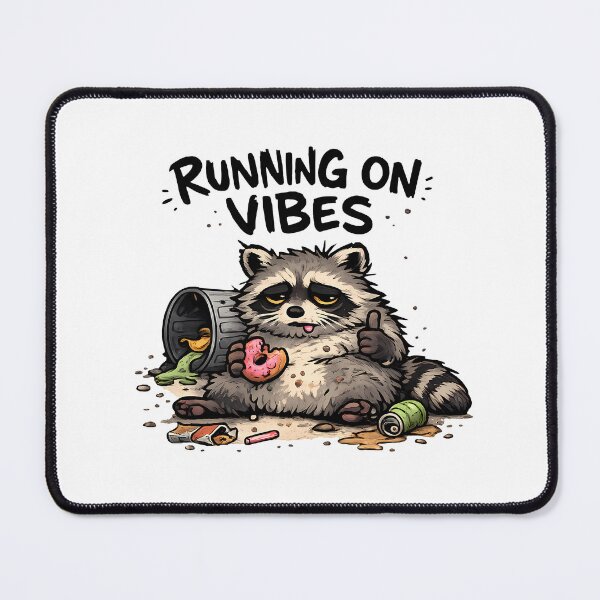 Item preview, Running On Vibes Tired Raccoon Meme designed and sold by LumePrint.
