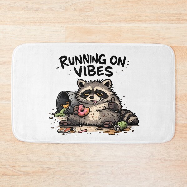 Item preview, Running On Vibes Tired Raccoon Meme designed and sold by LumePrint.