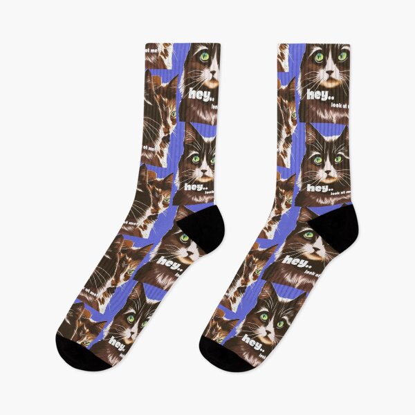 Item preview, Funny "Hey Look At Me" Cat Art - Retro Aesthetic Illustration designed and sold by crystalar95.