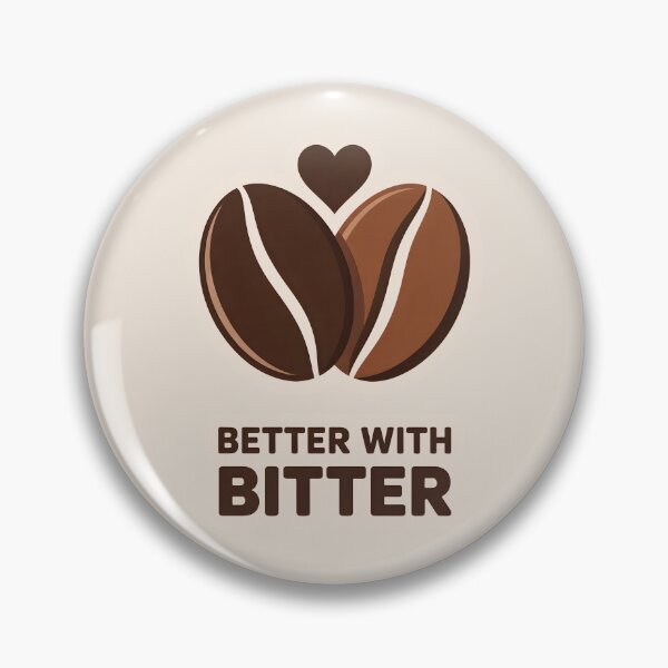 Item preview, Better with Bitter – Minimalist Coffee Bean Art, Heart Negative Space Illustration designed and sold by Montodesign.
