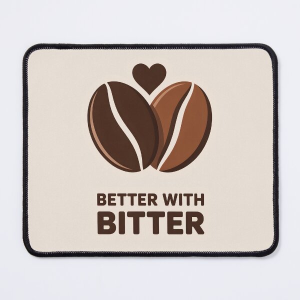 Item preview, Better with Bitter – Minimalist Coffee Bean Art, Heart Negative Space Illustration designed and sold by Montodesign.