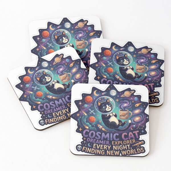 Item preview, Cosmic Cat Astronaut - Y2K Retro Space Sticker Art designed and sold by Csstoree.