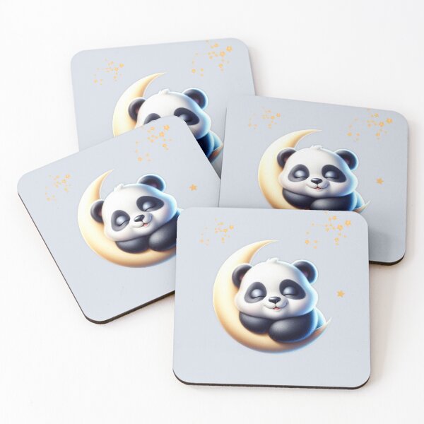 Item preview, Dreaming Panda with Floating Moon – Cute Kawaii Sleepy Aesthetic designed and sold by lunadesignsmoon.