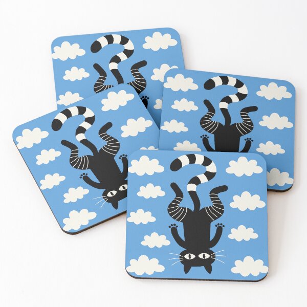 Item preview, Black Cat Hanging Upside Down Sticker designed and sold by inkfusionhub99.