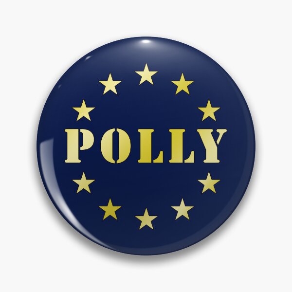 Item preview, emblema Polly Star Circle, design estetico con tipografia dorata vintage.I love my name, I love your name! designed and sold by rikyfreestyle.