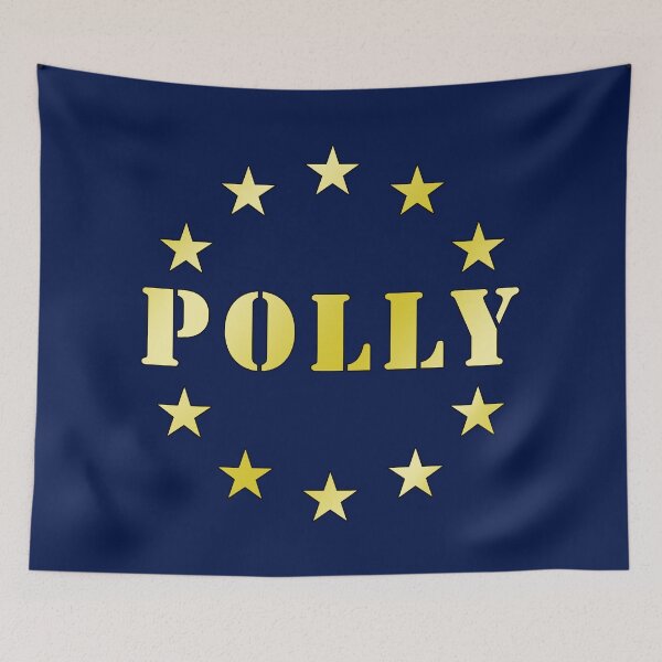 Item preview, emblema Polly Star Circle, design estetico con tipografia dorata vintage.I love my name, I love your name! designed and sold by rikyfreestyle.