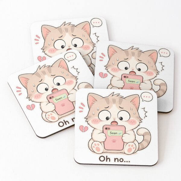 Item preview, Cute Cat Seen Message Anxiety Mood designed and sold by Sadia  Jannat.