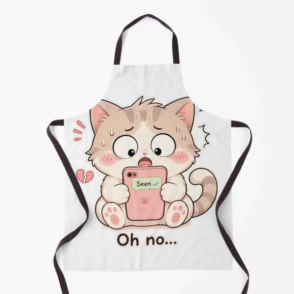 Item preview, Cute Cat Seen Message Anxiety Mood designed and sold by Sadia Jannat.