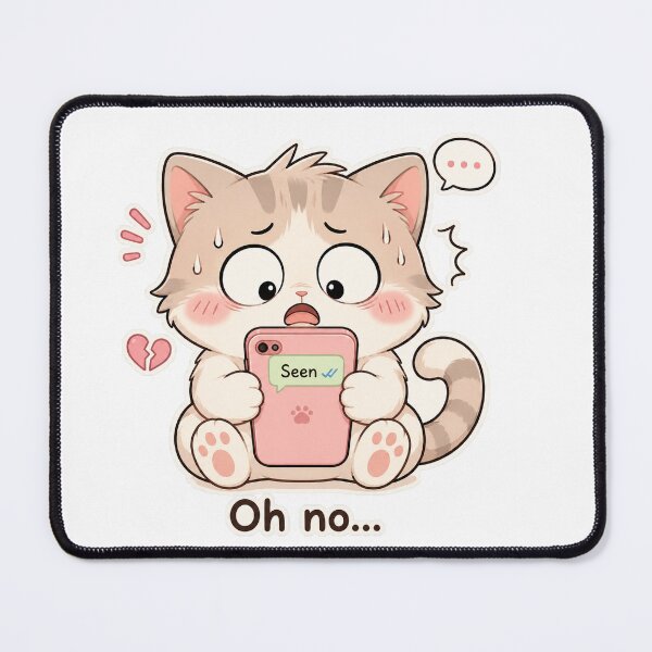 Item preview, Cute Cat Seen Message Anxiety Mood designed and sold by Sadia  Jannat.