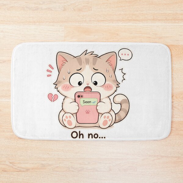 Item preview, Cute Cat Seen Message Anxiety Mood designed and sold by Sadia  Jannat.