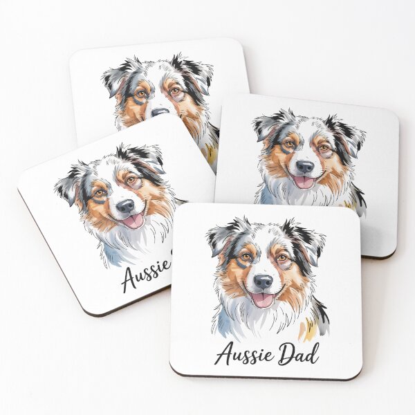 Item preview, Aussie Dad – Australian Shepherd Dog Lover Cute Pet Portrait Design designed and sold by ArcticFoxStudio.