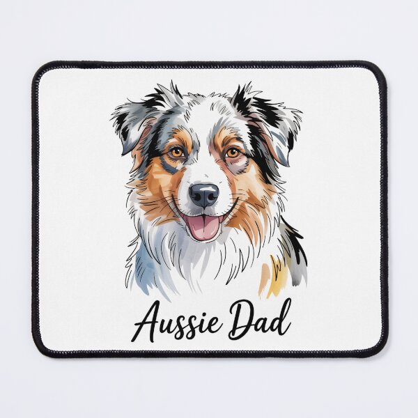 Item preview, Aussie Dad – Australian Shepherd Dog Lover Cute Pet Portrait Design designed and sold by ArcticFoxStudio.