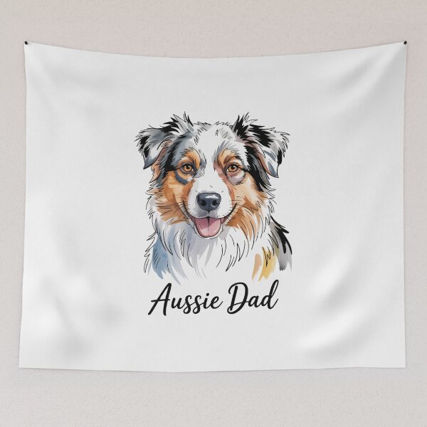 Item preview, Aussie Dad – Australian Shepherd Dog Lover Cute Pet Portrait Design designed and sold by ArcticFoxStudio.