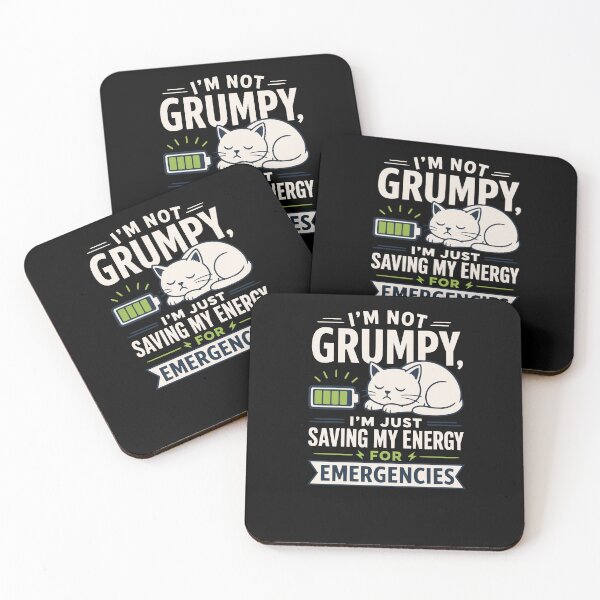Item preview, I’m not grumpy, I’m just saving my energy for emergencies designed and sold by FreshPixelArt.