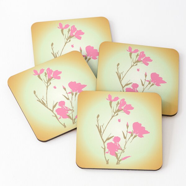 Item preview, Pink Flowers Golden Aura Botanical Aesthetic Cottagecore designed and sold by AstronautMerch.