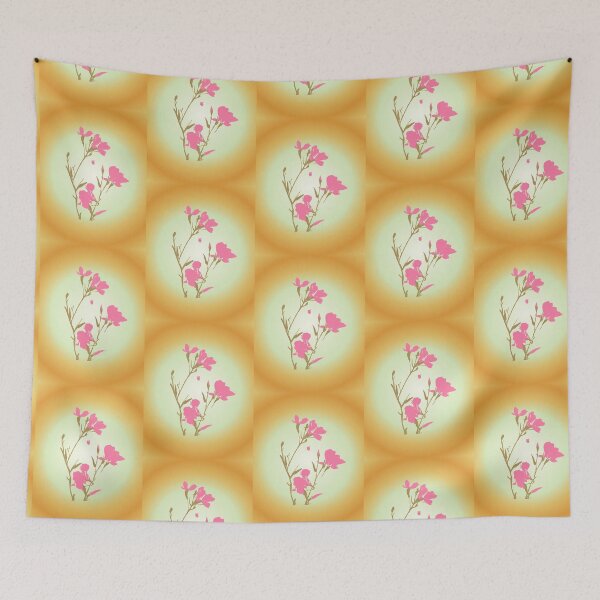 Item preview, Pink Flowers Golden Aura Botanical Aesthetic Cottagecore designed and sold by AstronautMerch.