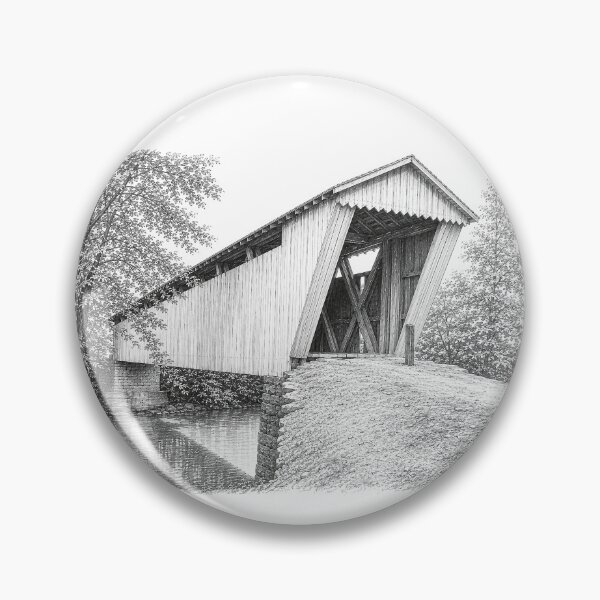 Item preview, Graphene sketch of Switzer Covered Bridge designed and sold by gotucoveredart.