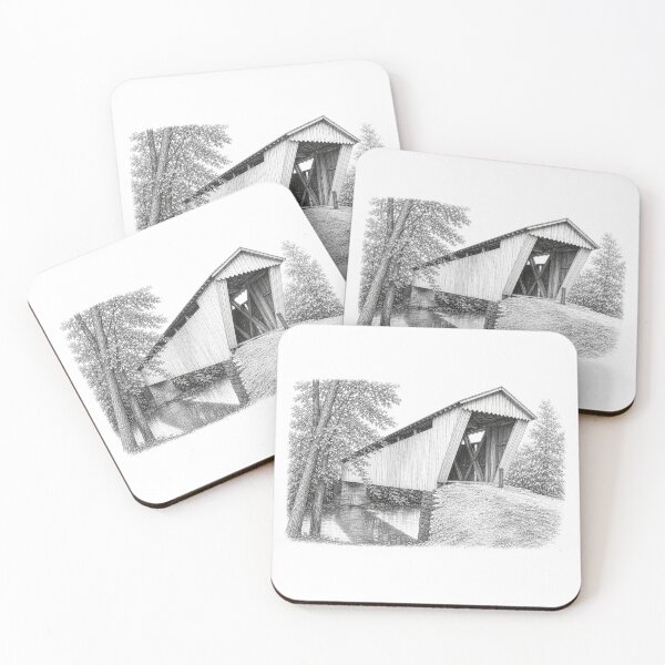 Item preview, Graphene sketch of Switzer Covered Bridge designed and sold by gotucoveredart.
