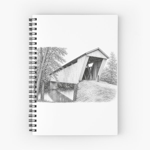 Item preview, Graphene sketch of Switzer Covered Bridge designed and sold by gotucoveredart.