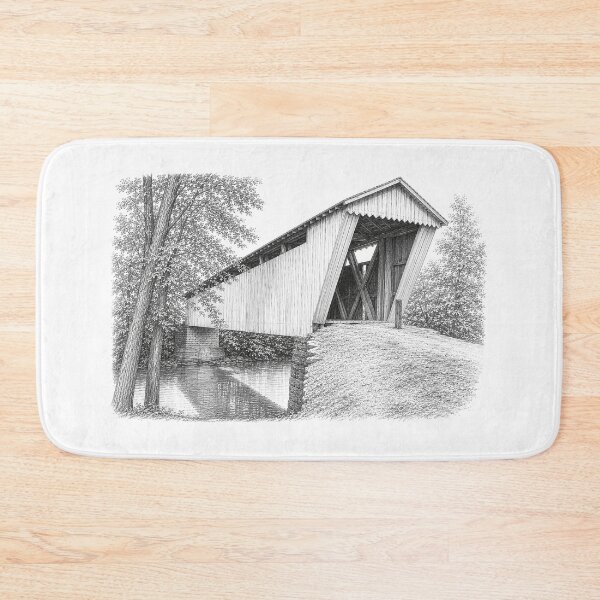 Item preview, Graphene sketch of Switzer Covered Bridge designed and sold by gotucoveredart.