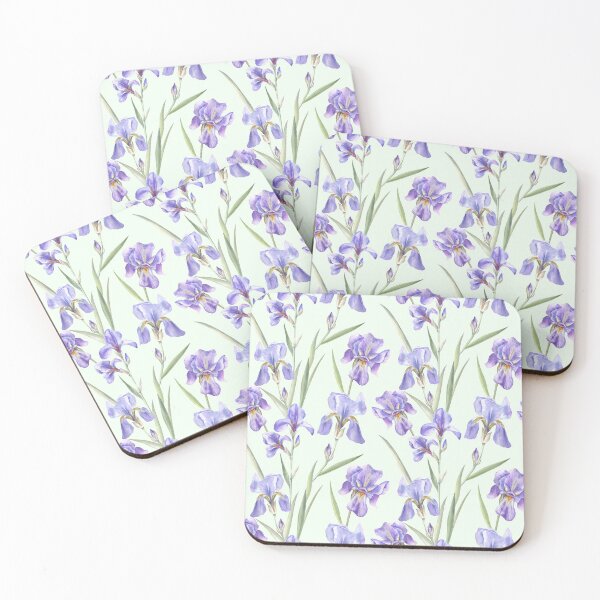 Item preview, Beautiful Irises on Spring-Green designed and sold by Flowersforbear.