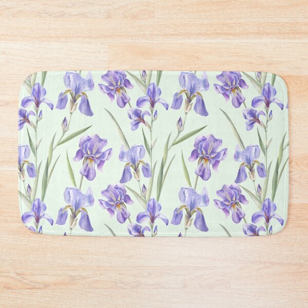 Item preview, Beautiful Irises on Spring-Green designed and sold by Flowersforbear.