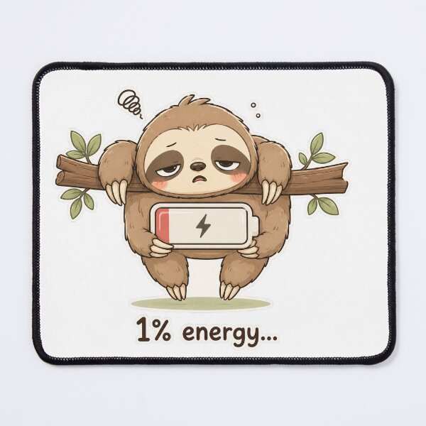 Item preview, Sloth Low Battery Energy Cute Mood designed and sold by Sadia Jannat.