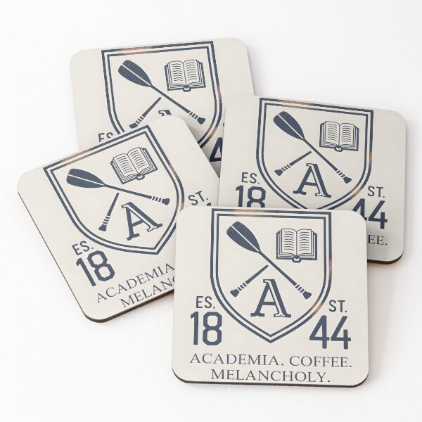 Item preview, Academia Coffee Melancholy Preppy Ivy League Vintage Crest T-Shirt designed and sold by MoodAndLine.
