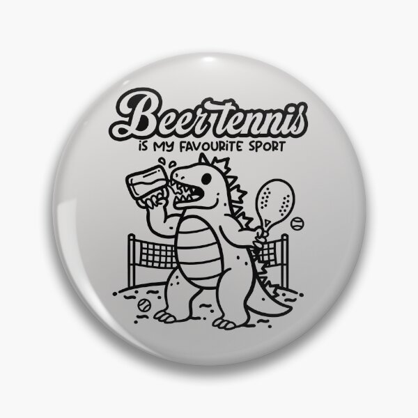 Artikelvorschau, Biertennis ist mein Lieblingssport – Lustiges Godzilla-Dinosaurier-Strandtennis entworfen und verkauft von NemiMakeit.